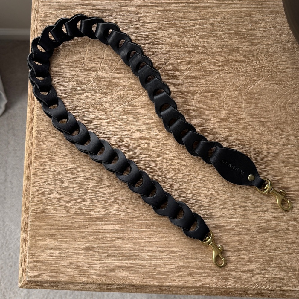 Clare V Black Leather Strap with Gold Hardware - Picture 2 of 4